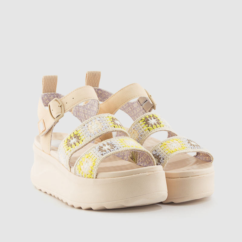 SANDALIA CROCHET BEIG