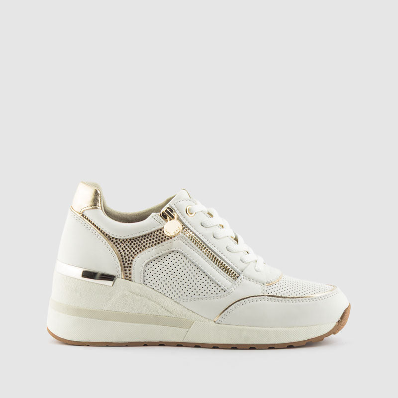 DEPORTIVO CREMALLERA PIEL BLANCO