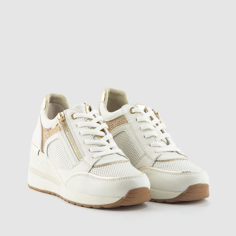 DEPORTIVO CREMALLERA PIEL BLANCO