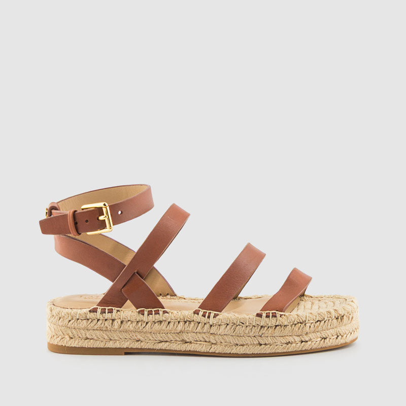 SANDALIA TIRAS PIEL TAN