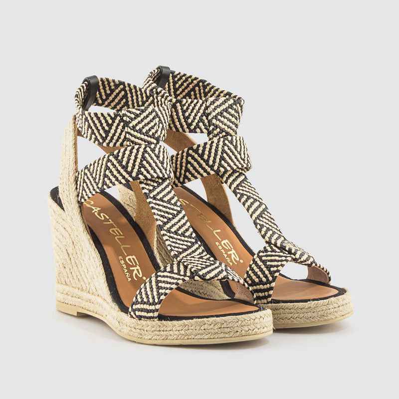 SANDALIA YUTE RAFIA MULTI NEGRO CRUDO