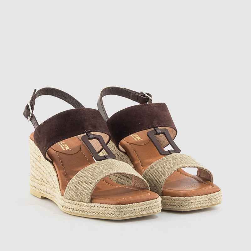SANDALIA YUTE LINO ANTE NATURAL MARRON