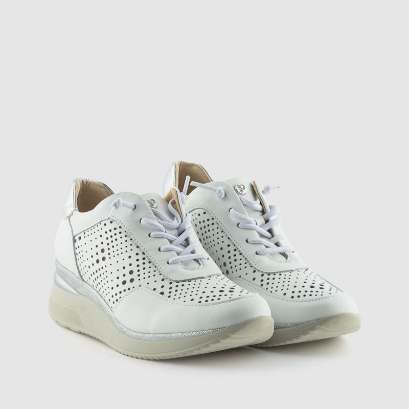 DEPORTIVO PICADOS PIEL BLANCO