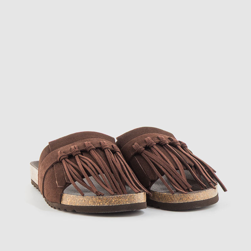 SANDALIA FLECOS SERRAJE MARRON