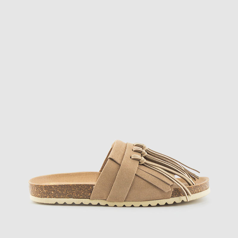 SANDALIA FLECOS SERRAJE PIEDRA