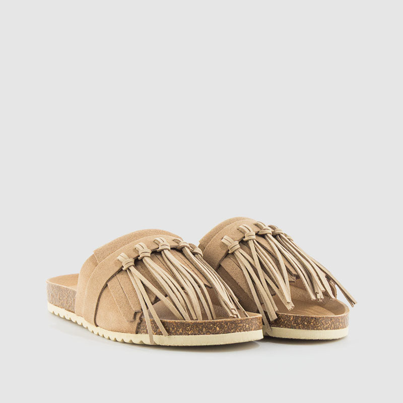 SANDALIA FLECOS SERRAJE PIEDRA