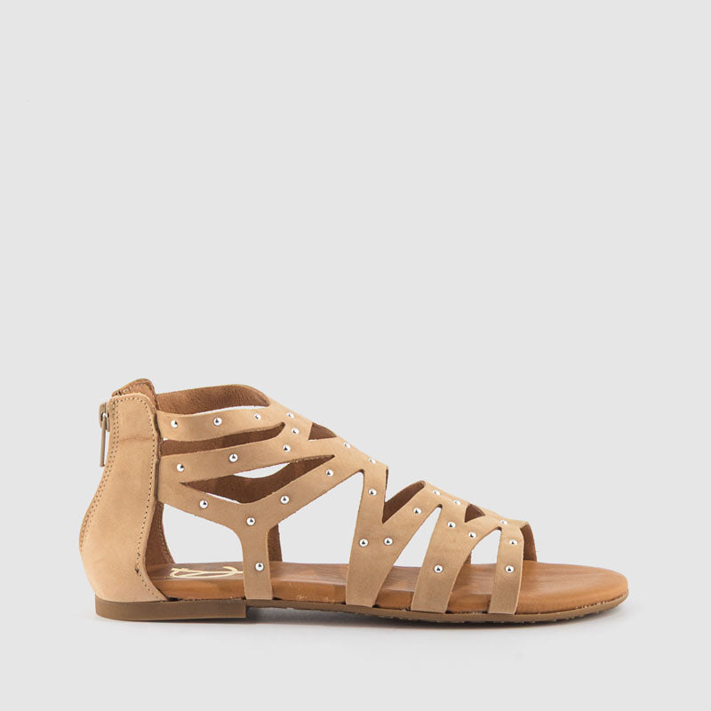 SANDALIA TACHAS NOBUCK BEIG