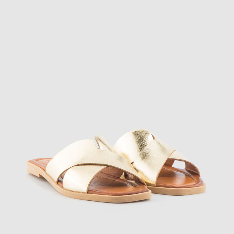 SANDALIA PIEL PLATINO