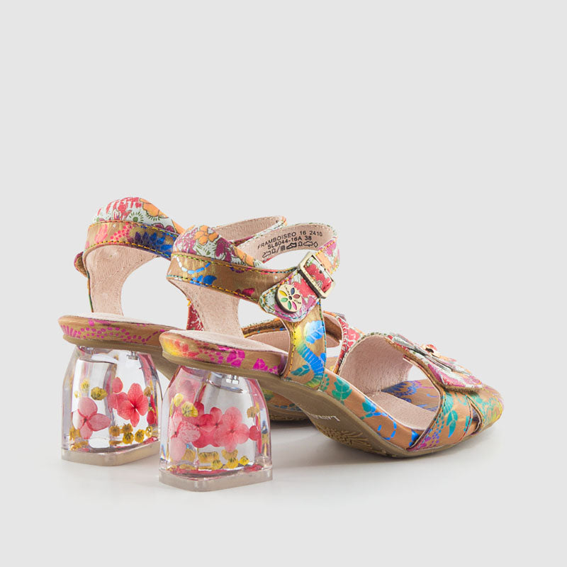 SANDALIA TACON METACRILATO PIEL AMBAR