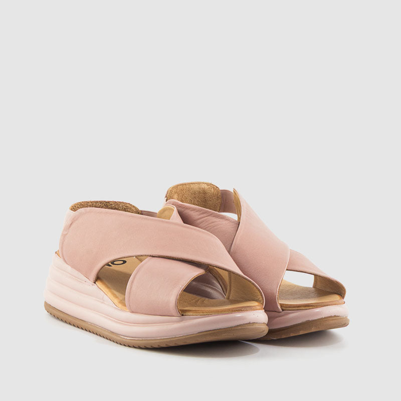 SANDALIA PLATAFORMA PIEL ROSA