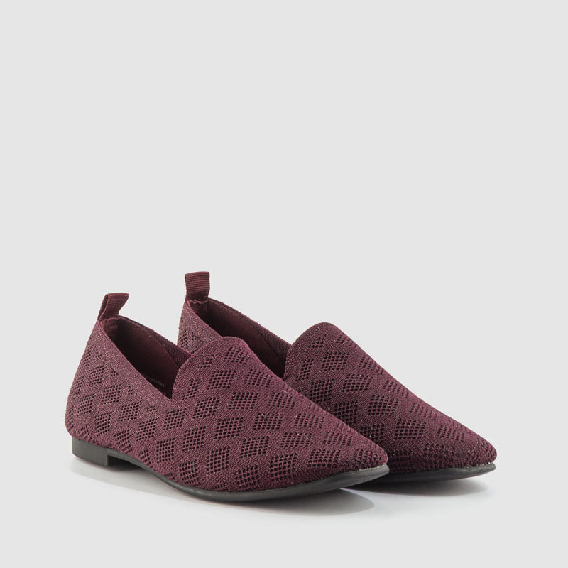 MOCASIN LICRA BRILLO BURDEOS