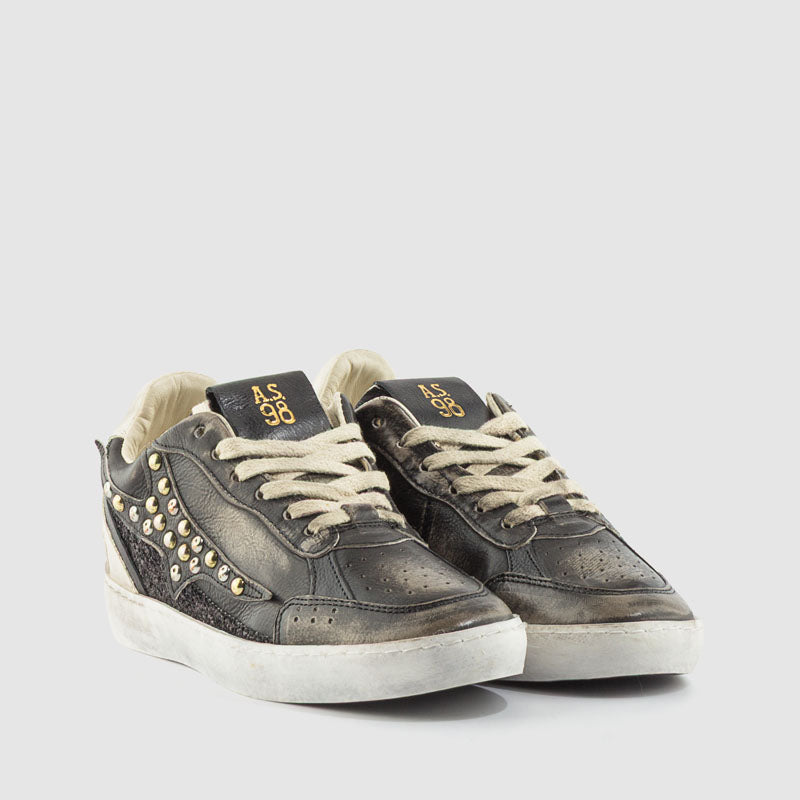 DEPORTIVO TACHAS PIEL NEGRO