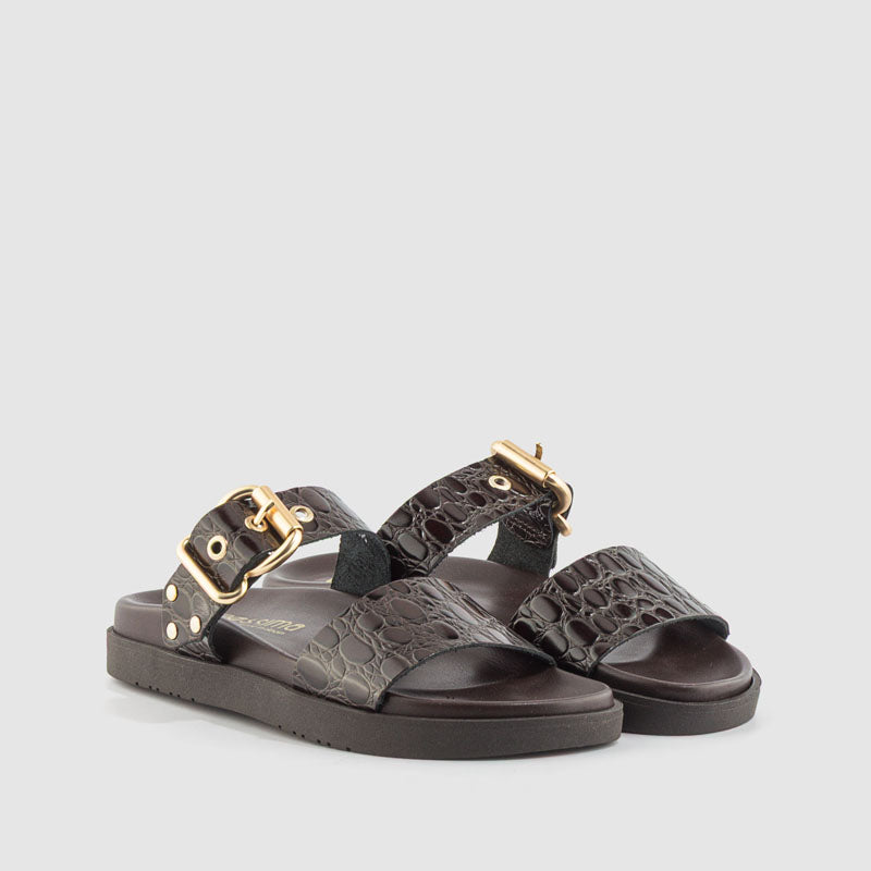 SANDALIA COCO MATE MARRON