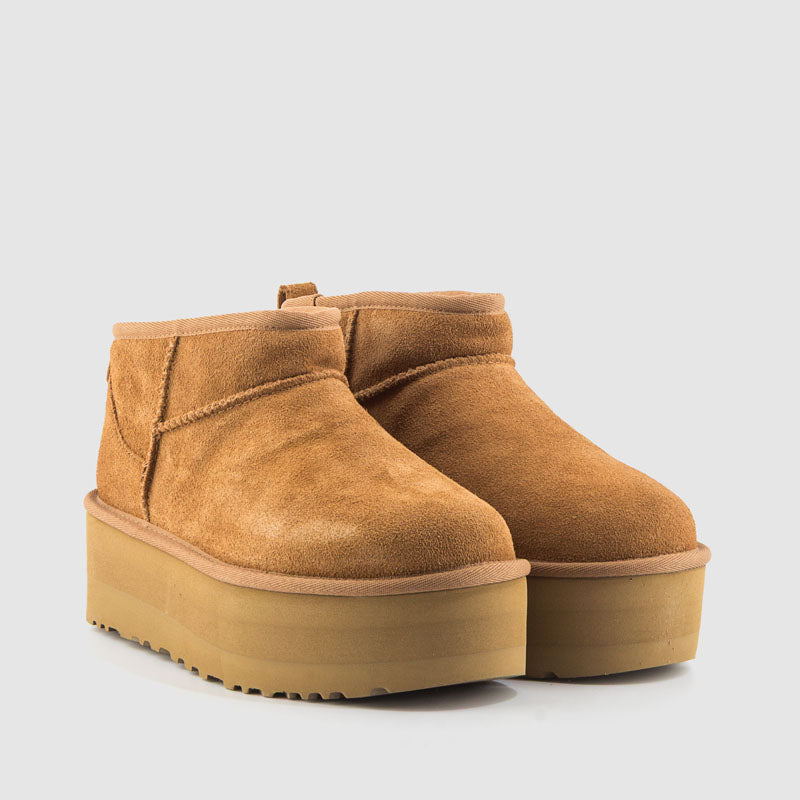 Botín plataforma "CLASSIC ULTRA MINI" chestnut