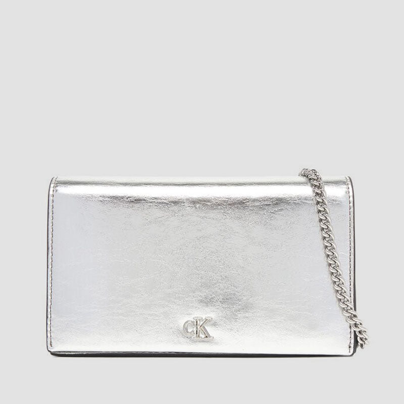 CK METALLIC WALLET ON CHAIN