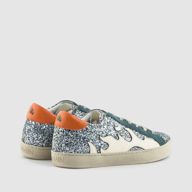 ZAPATOS MUJER. DEPORTIVO GLITTER AZUL Primichi
