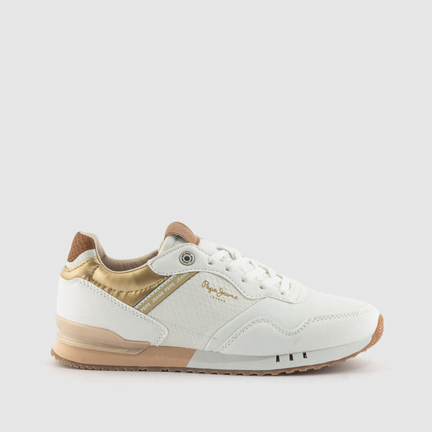 DEPORTIVO PIEL BLANCO-ORO