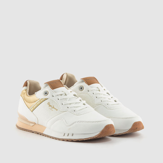 DEPORTIVO PIEL BLANCO-ORO