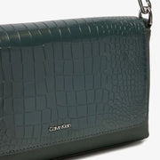 BOLSO SHOULDERCK MUST CROCO GREEN