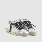 DEPORTIVO PIEL NEGRO-GLITTER PLOMO