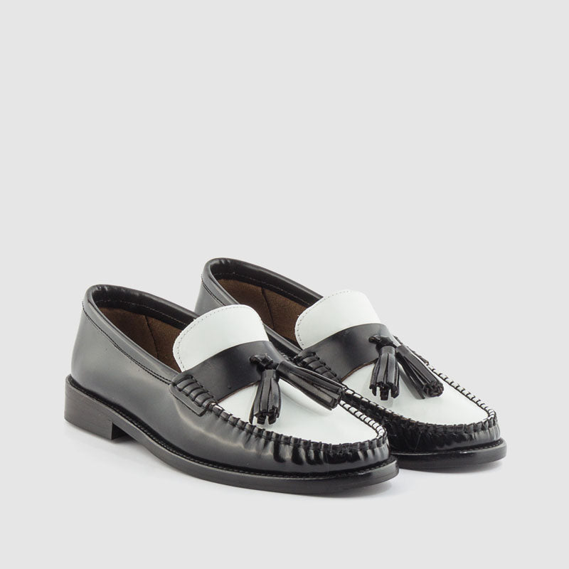 CASTELLANO BORLA PIEL NEGRO BLANCO