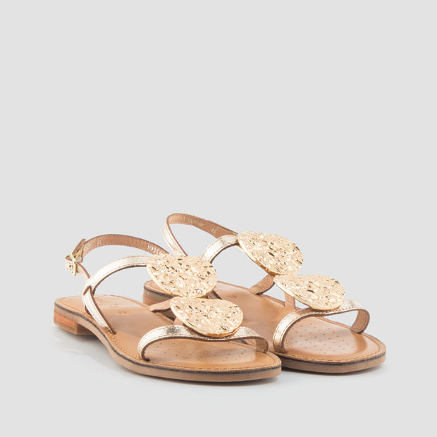 SANDALIA CHAPONES ORO