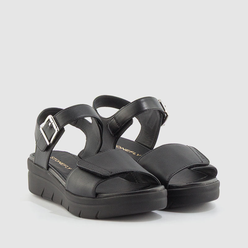 SANDALIA PIEL NEGRO