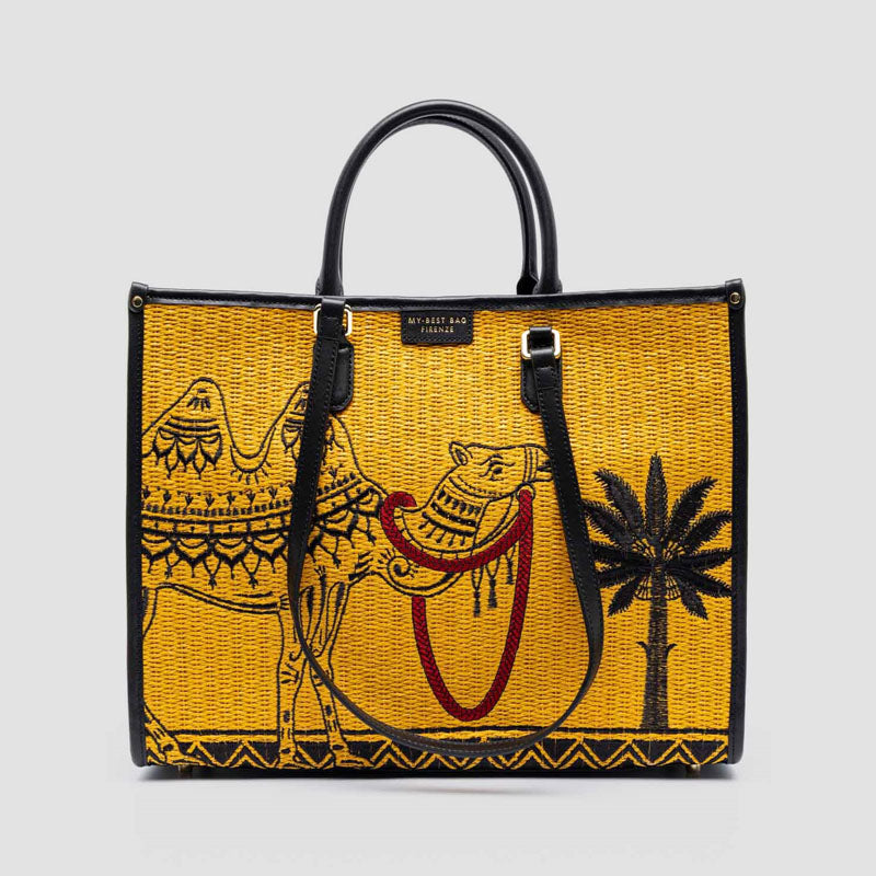 BOLSO MAXI RAFIA ATENEA TANGERINI MULTI