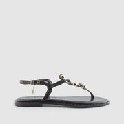 SANDALIA PIEDRAS PIEL BLACK
