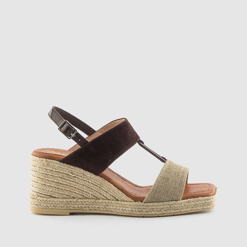SANDALIA YUTE LINO ANTE NATURAL MARRON