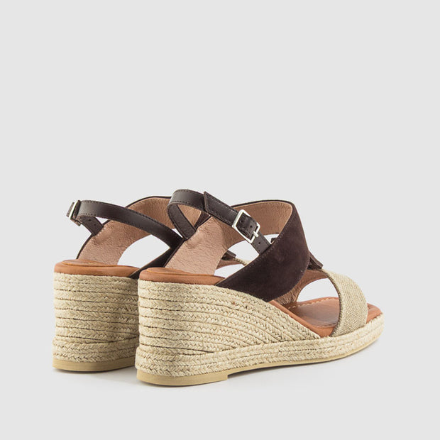 SANDALIA YUTE LINO ANTE NATURAL MARRON