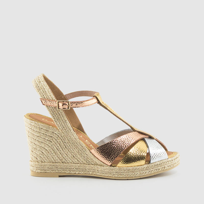 SANDALIA YUTE YORK ARGENTO ORO RAME