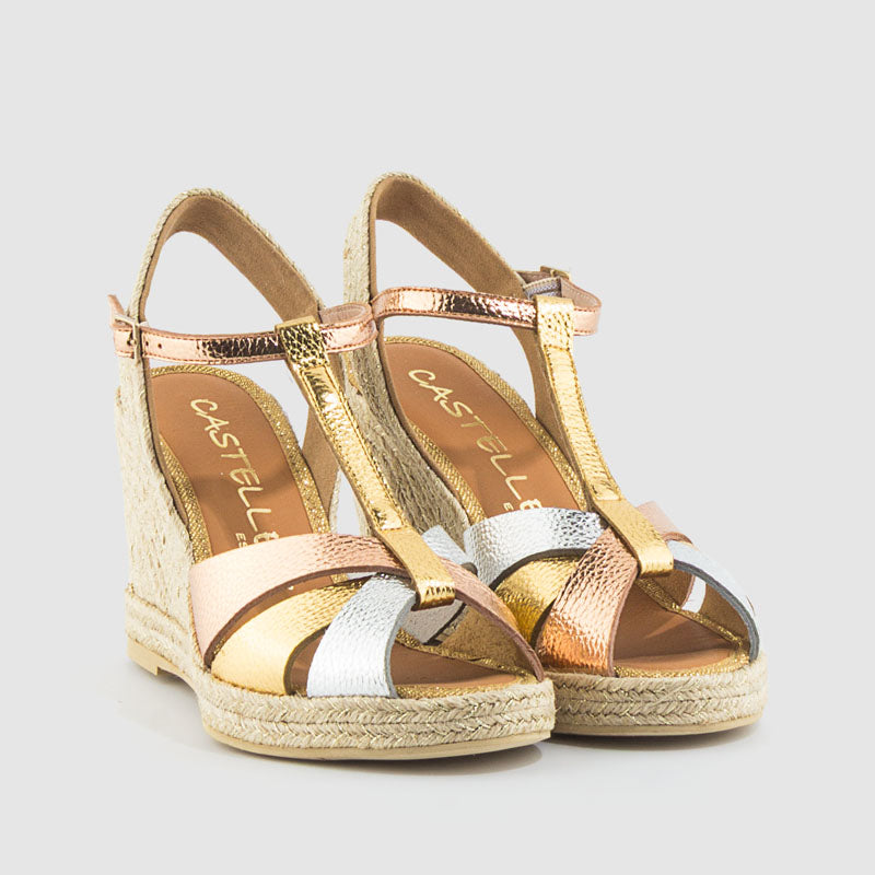 SANDALIA YUTE YORK ARGENTO ORO RAME