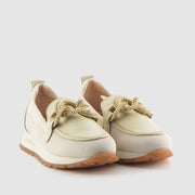 MOCASIN BANDA PIEL LATTE MARRON