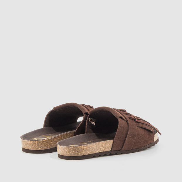 SANDALIA FLECOS SERRAJE MARRON