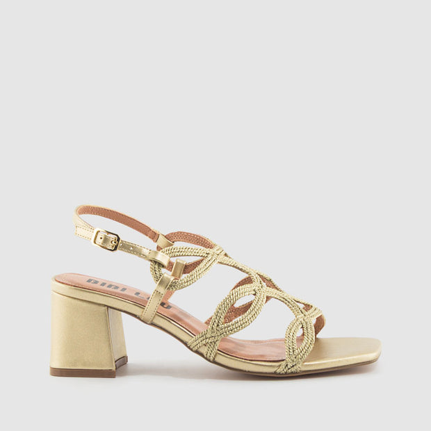 SANDALIA CORDONCILLO PIEL ORO