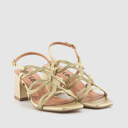 SANDALIA CORDONCILLO PIEL ORO