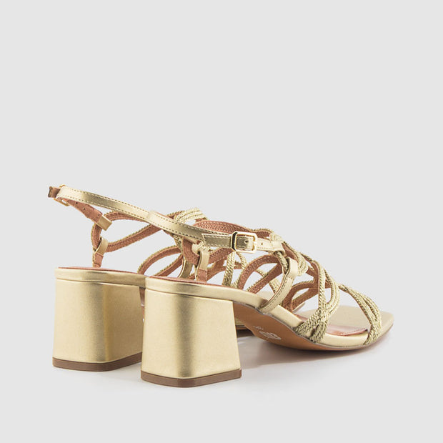 SANDALIA CORDONCILLO PIEL ORO