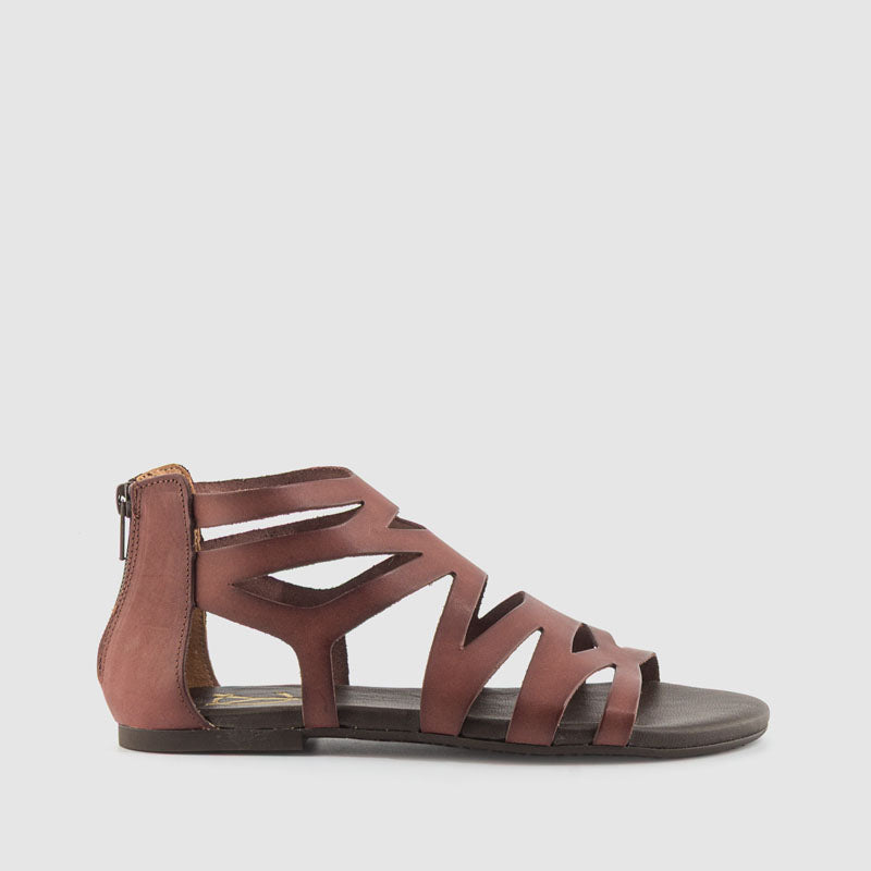 SANDALIA PIEL MARRON