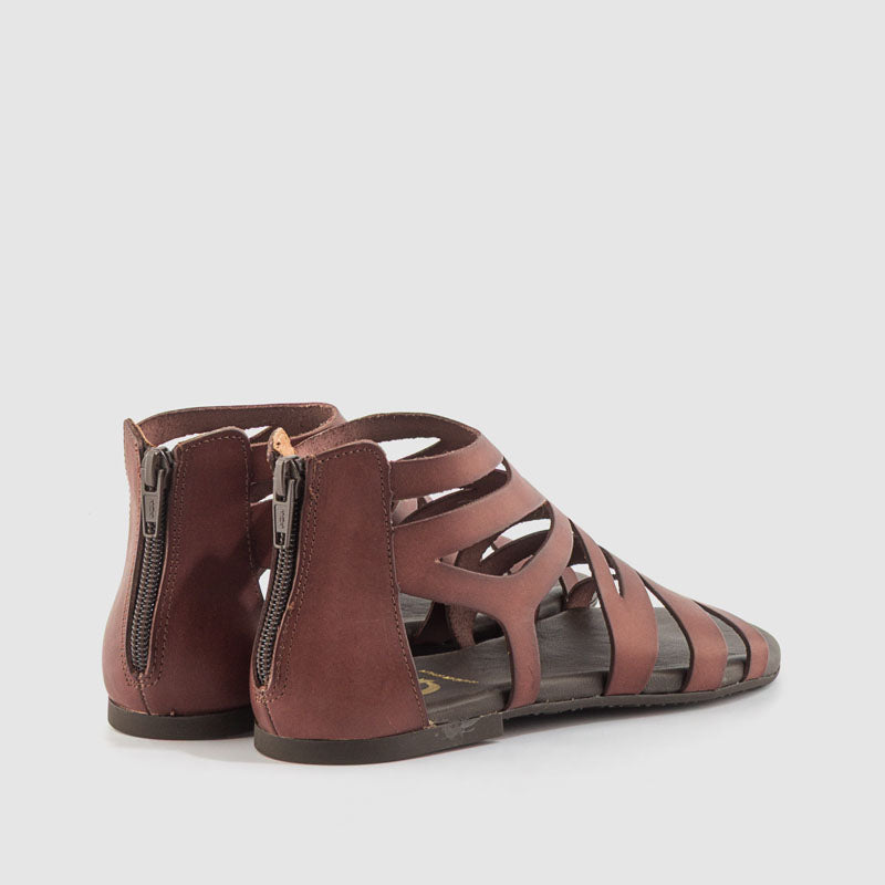 SANDALIA PIEL MARRON