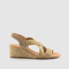 SANDALIA ALPARGATA CUÑA YUTE ELASTICOS ANTE TAUPE