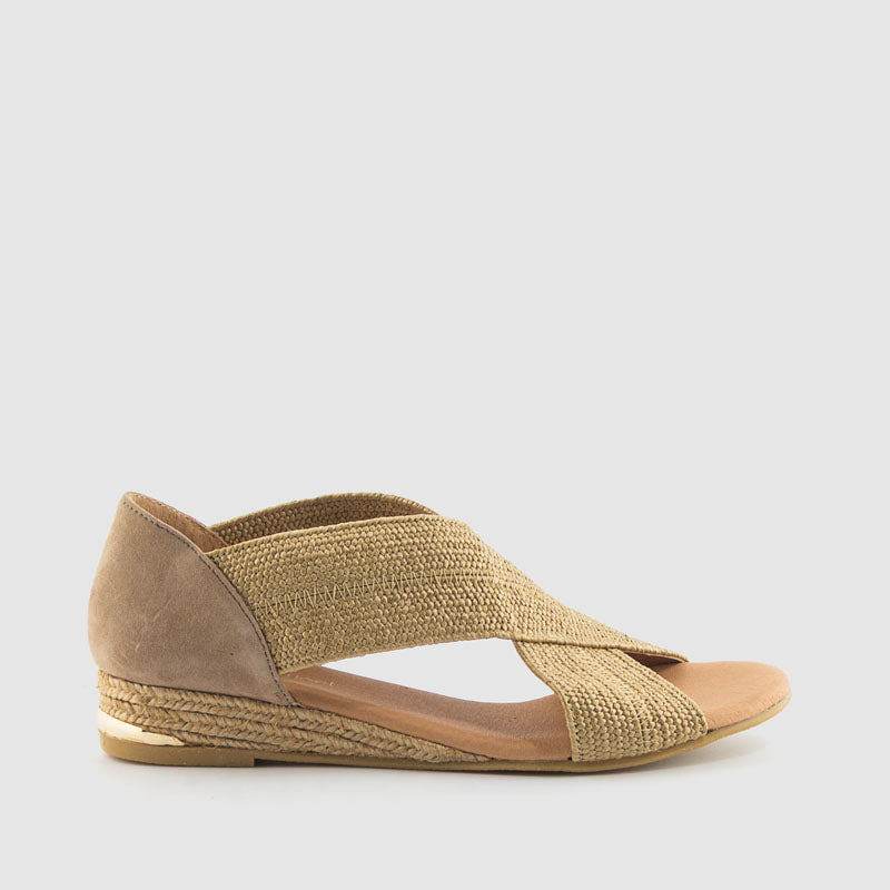 SANDALIA RAFIA STRECH  TAUPE