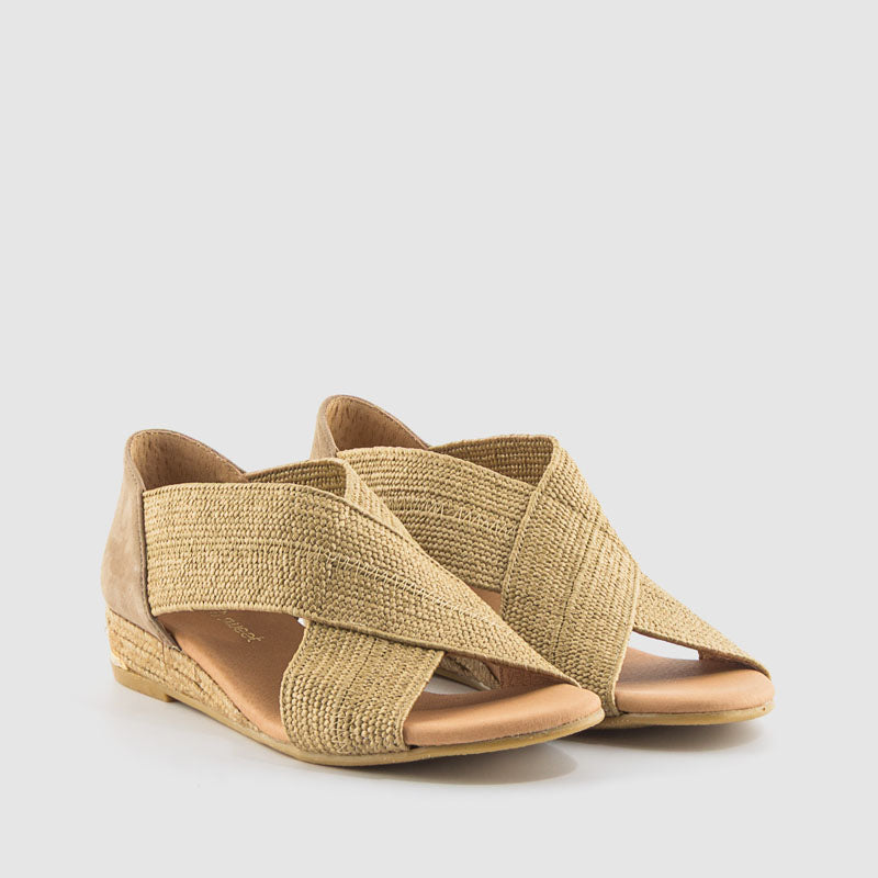 SANDALIA RAFIA STRECH  TAUPE