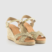 SANDALIA TRENZA PIEL PLATINO