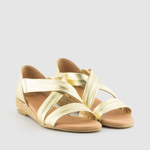 SANDALIA PIEL PLATINO