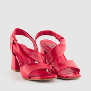 SANDALIA TACON PIEL ROJO
