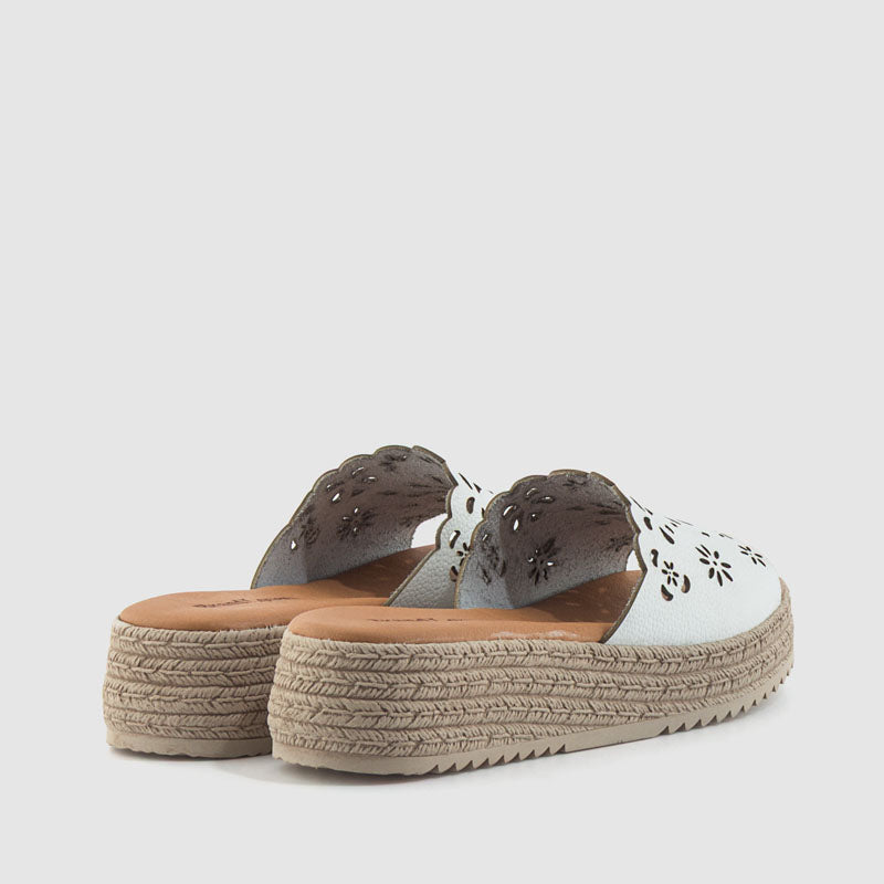 Sandalia plataforma piel blanco