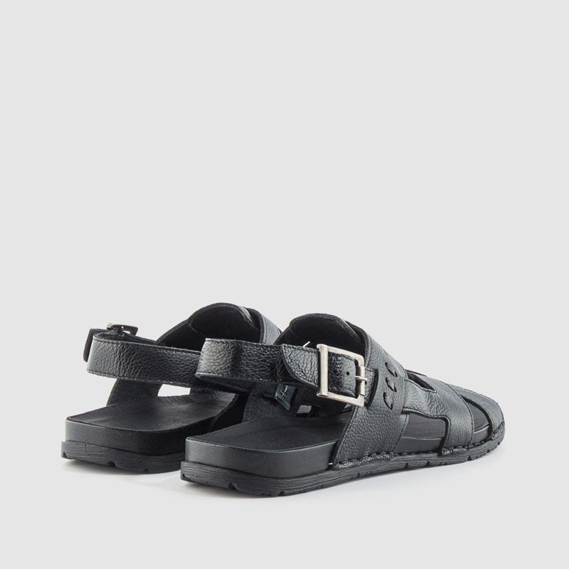 SANDALIA PIEL NEGRO