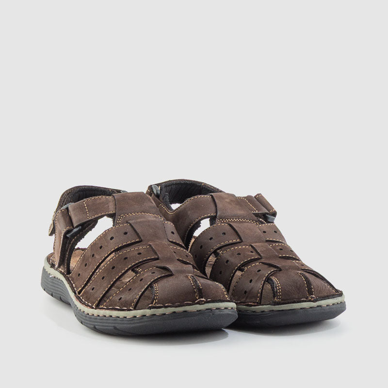 SANDALIA PIEL MARRON