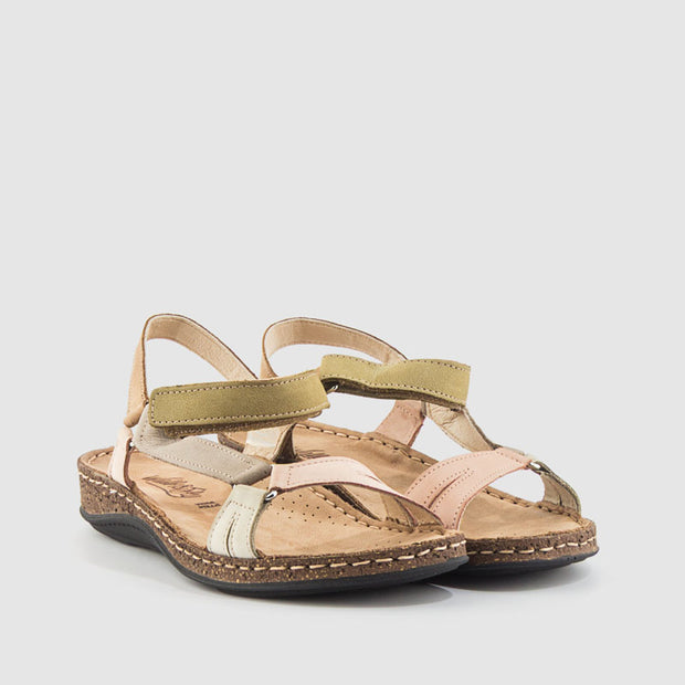 SANDALIA PIEL TAUPE